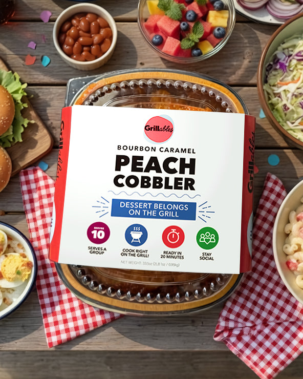 Bourbon Caramel Peach Cobbler